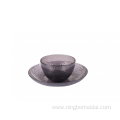 dinnerware 430ml colorful round transparent PS plastic bowl